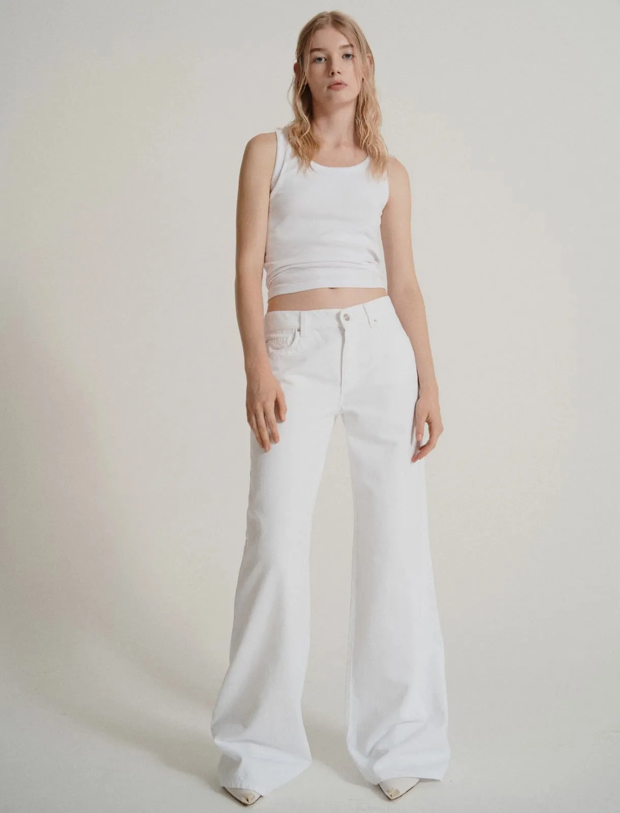 MARELLA Wide Leg White Jeans