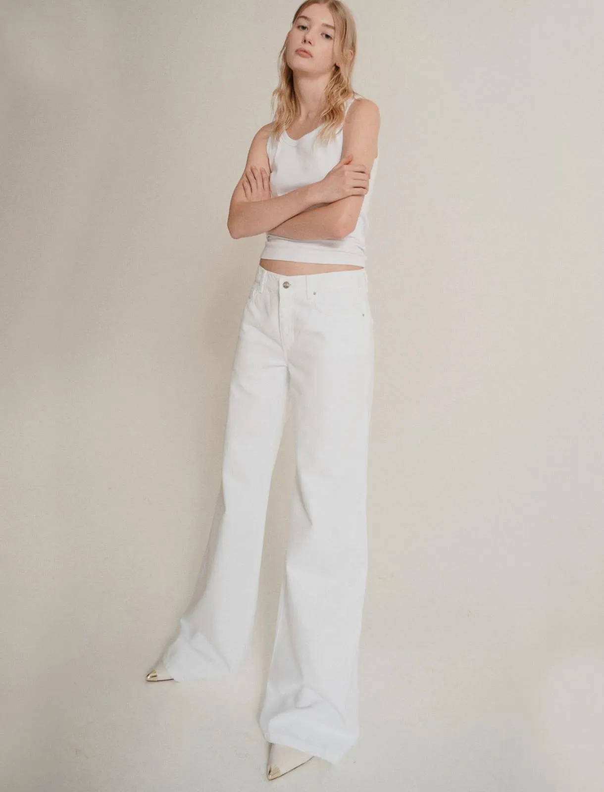 MARELLA Wide Leg White Jeans