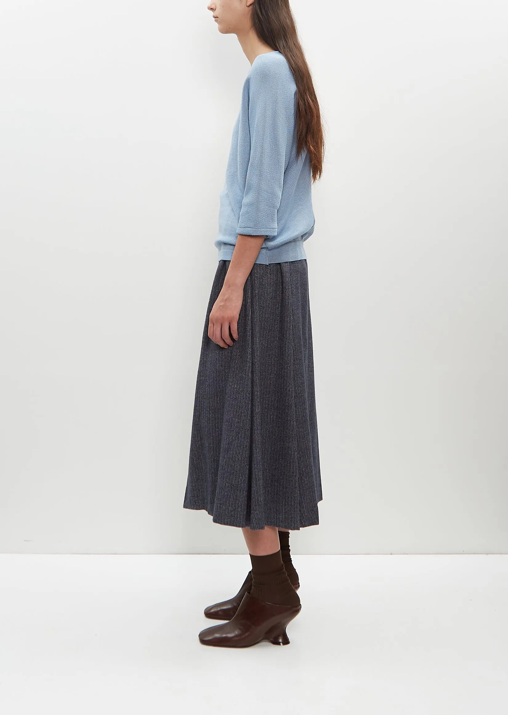 Merino Wool-Cotton Unita Boatneck Sweater — Sky Blue