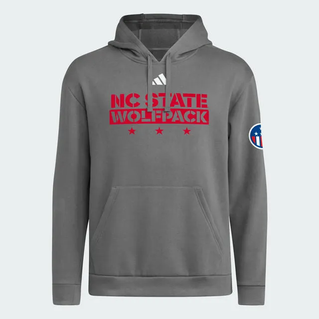 NC State Wolfpack adidas Charcoal Grey Military Appreciation Fleece Hooded Sweatshirt
