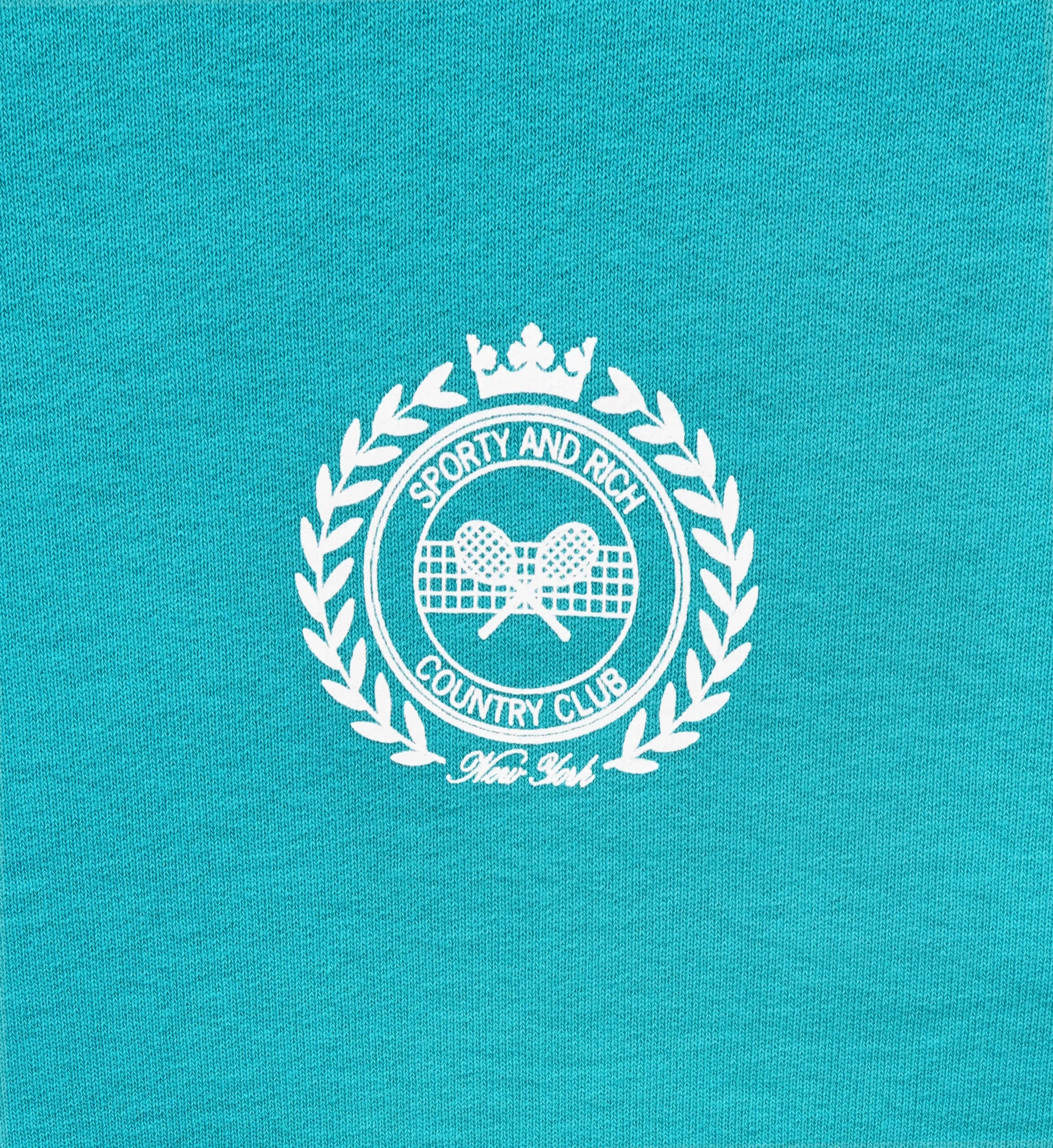 NY Country Club Cropped Crewneck - Teal