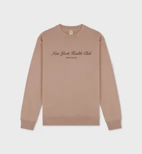 NY Health Club Crewneck - Mink/Faded Black