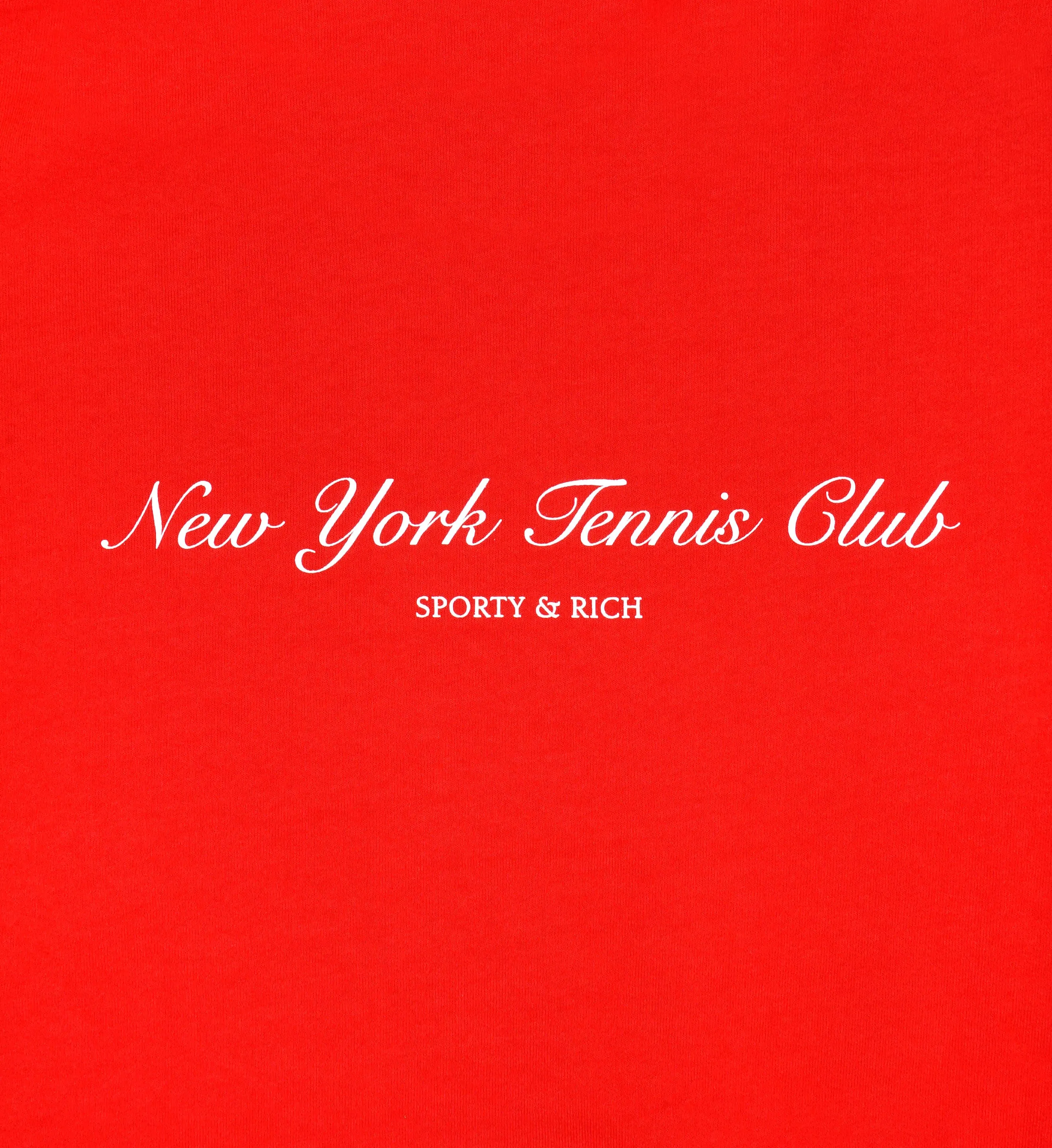 NY Tennis Club Crewneck - Bright Red/White