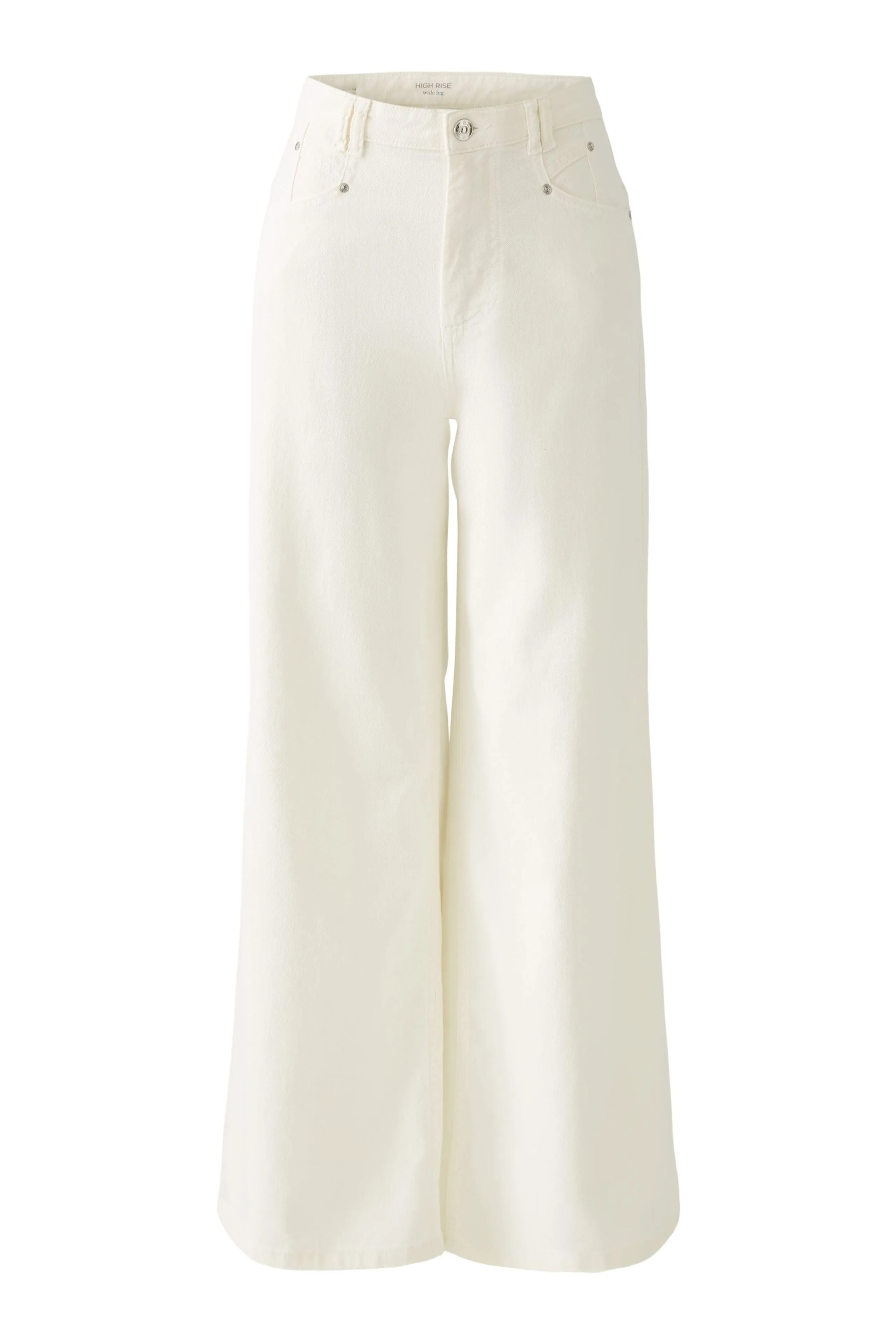 OUI White High Rise Wide Leg Jeans