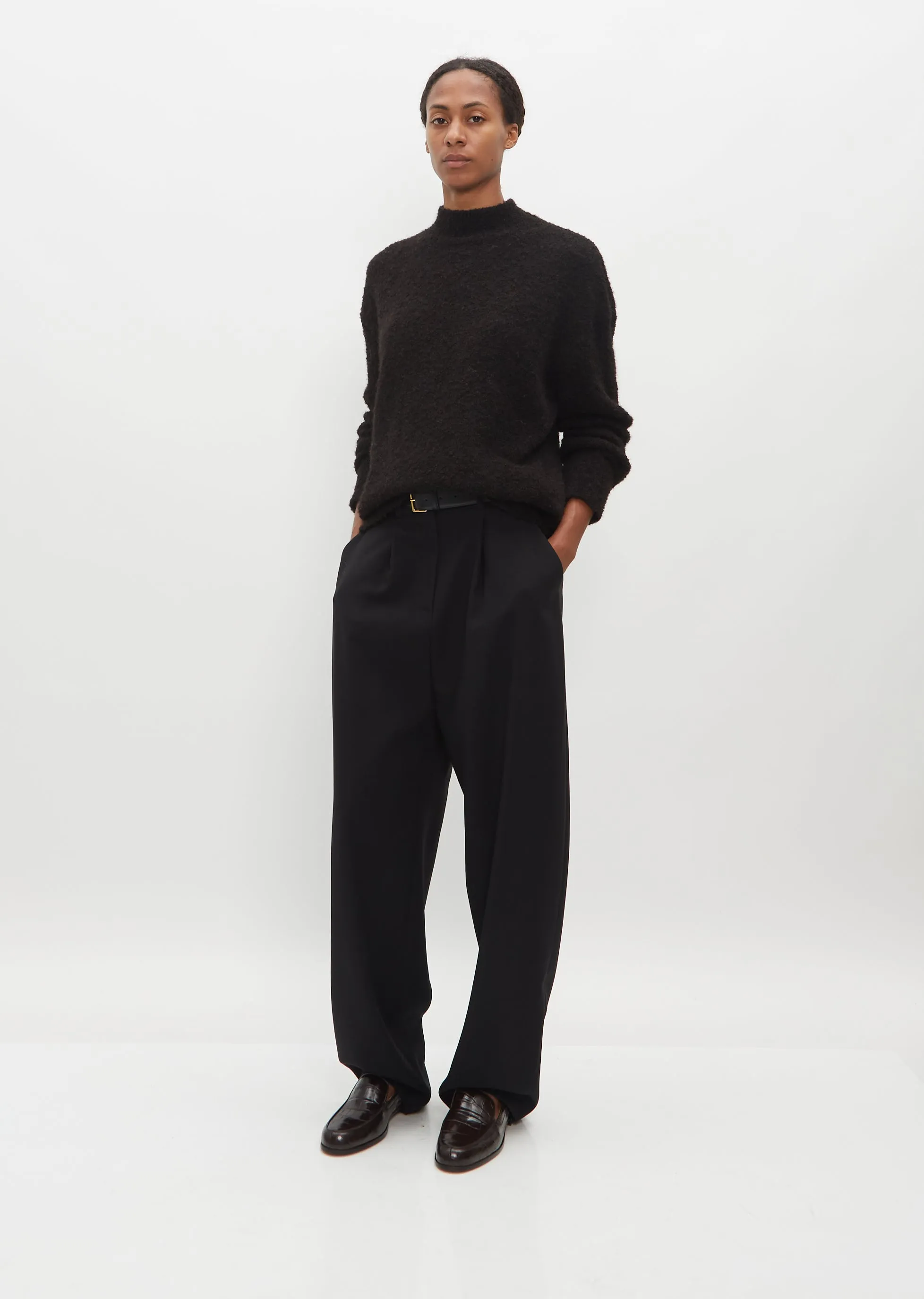 Owen Alpaca and Wool Sweater — Black