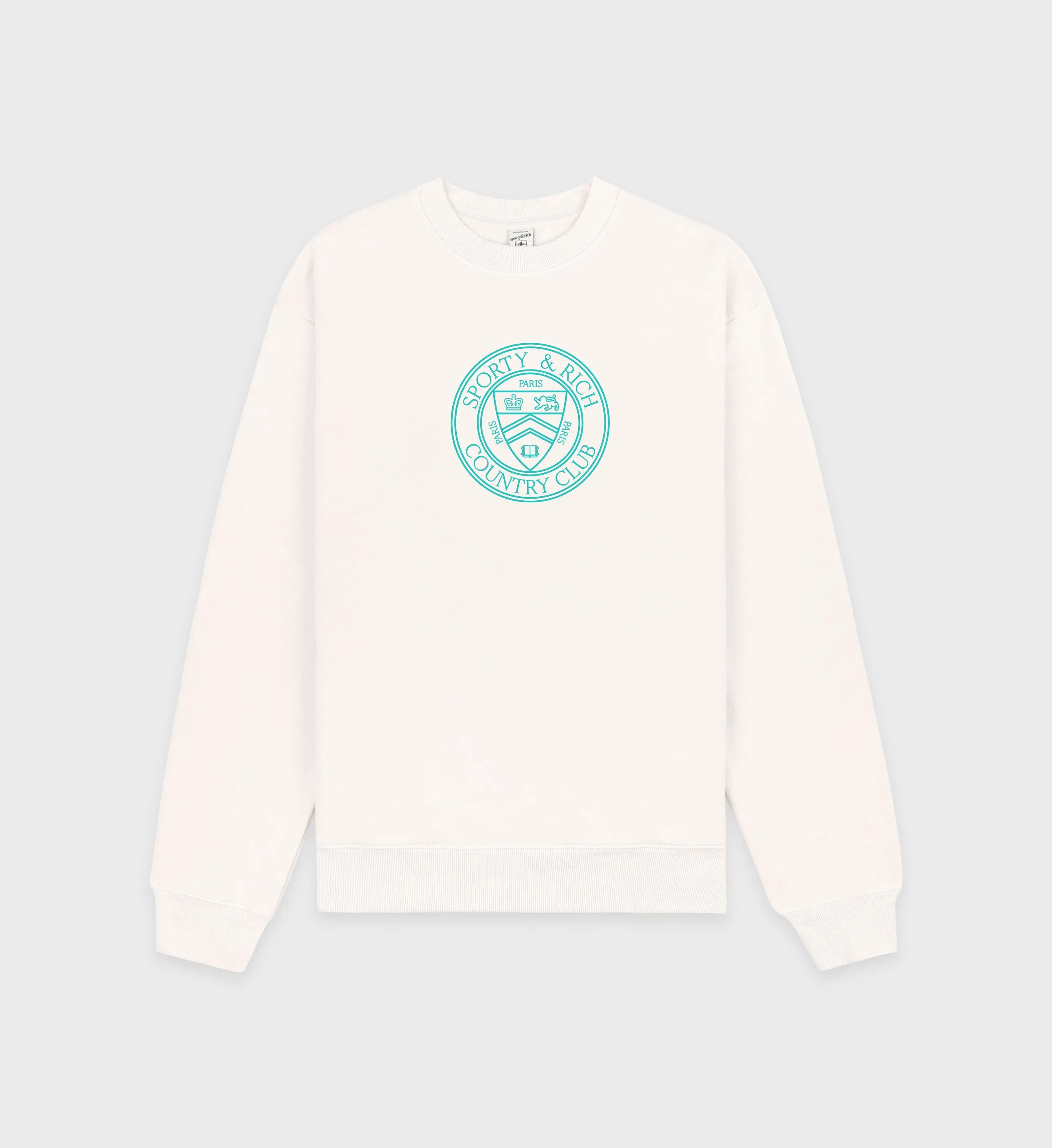 Paris Country Club Crewneck - Coconut/Caribbean