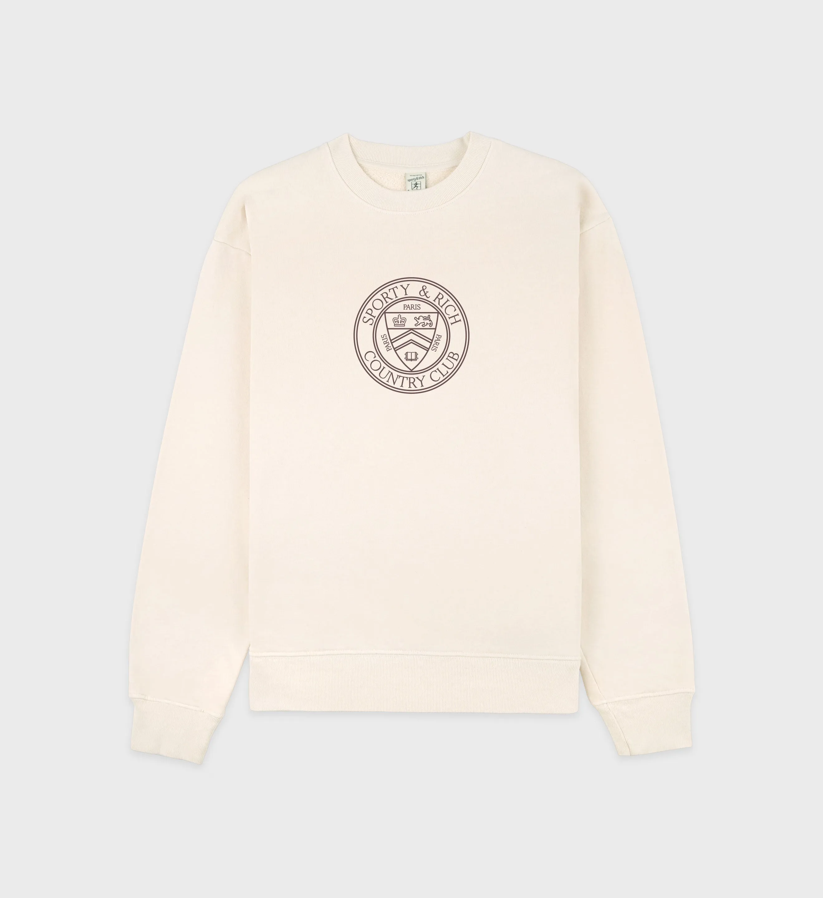 Paris Country Club Crewneck - Cream/Chocolate