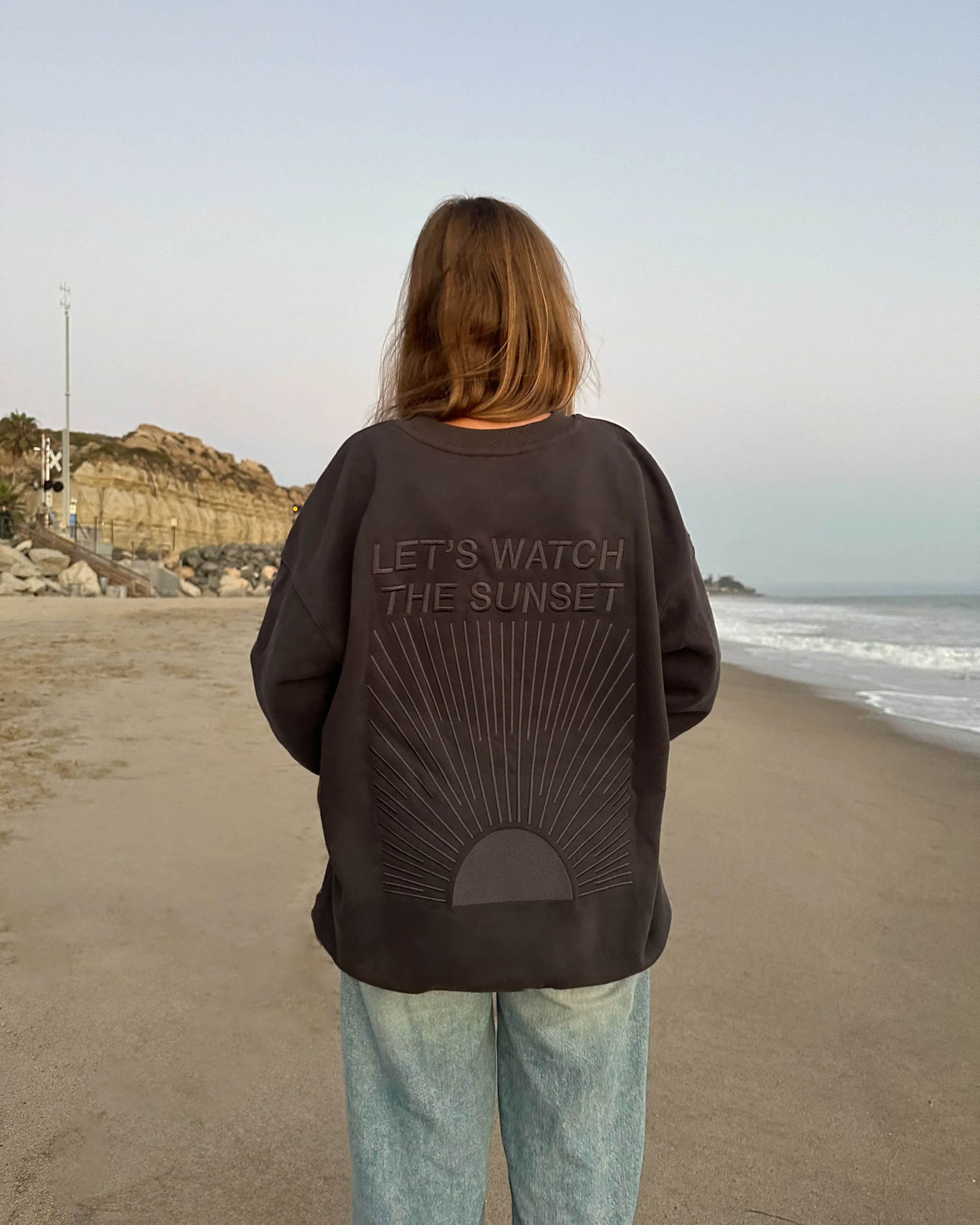 "Yin Yang" Let's Watch the Sunset Crew Neck