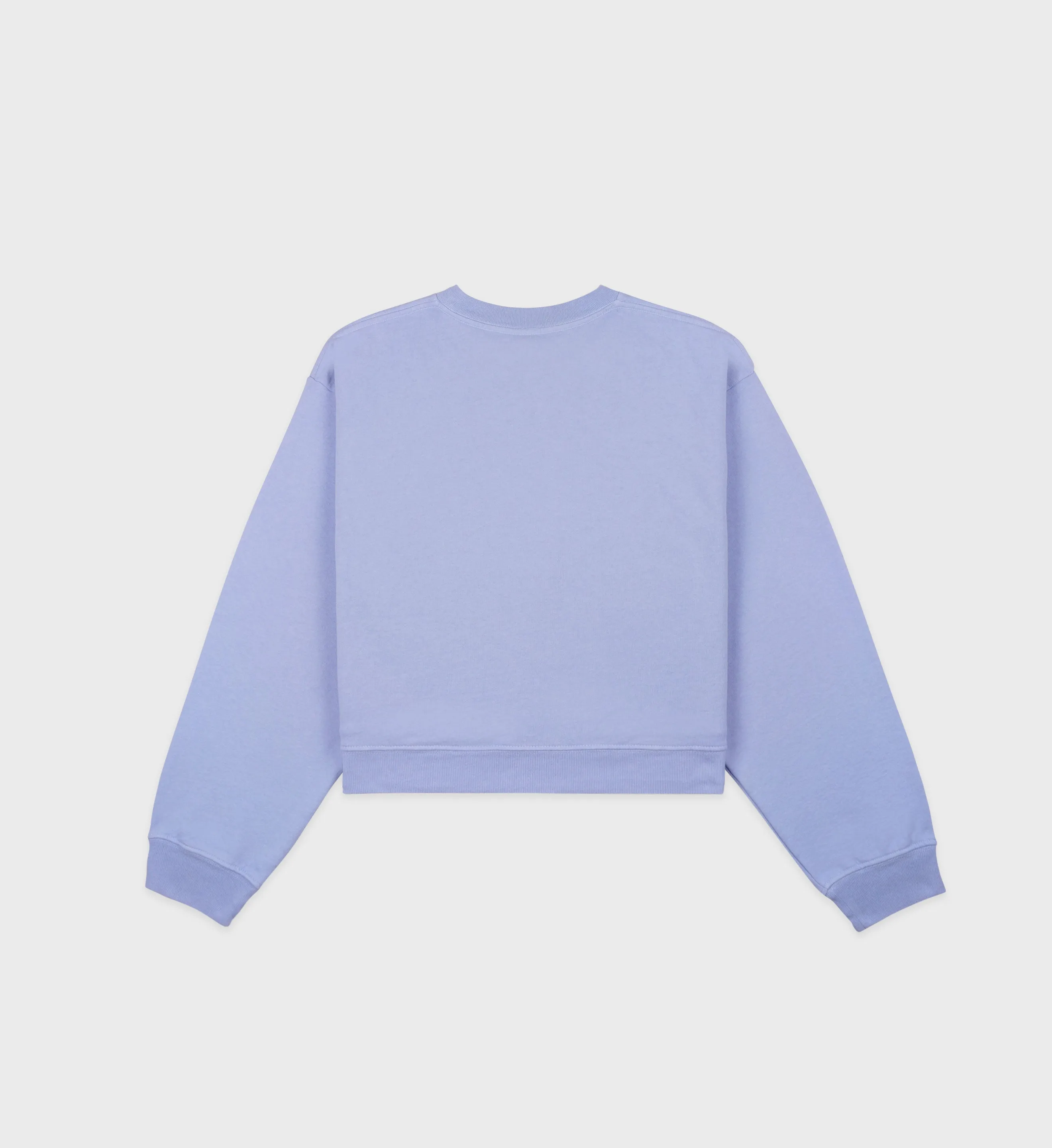 Rizzoli Tennis Cropped Crewneck - Washed Hydrangea/White