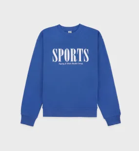Sports Crewneck - Imperial Blue/White