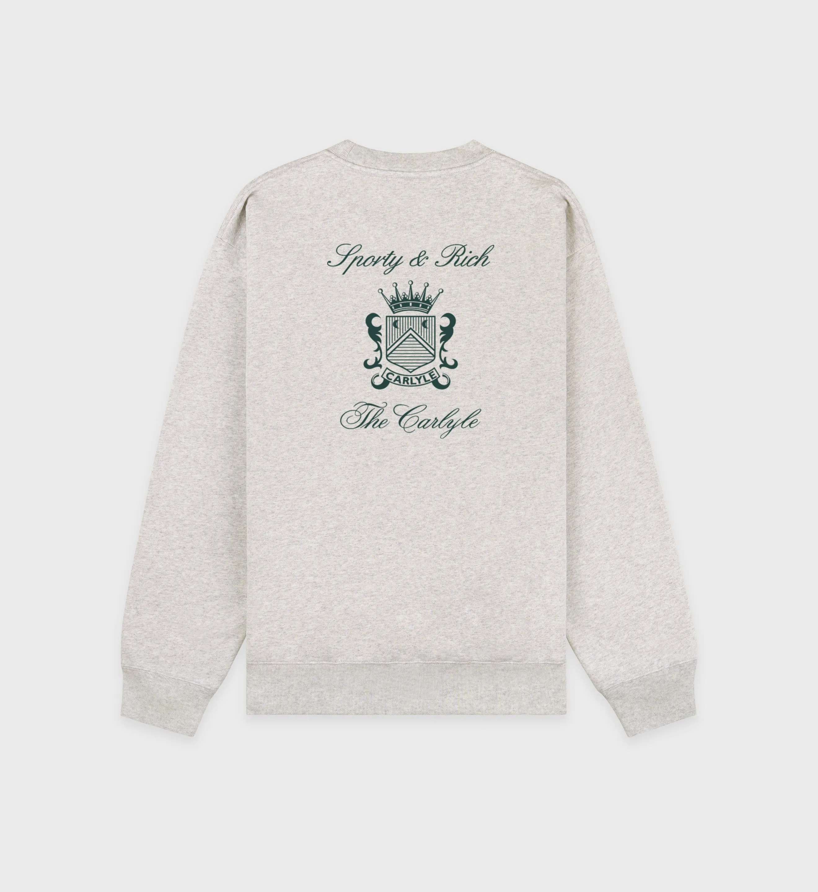 The Carlyle Crest Crewneck - Heather Gray/Forest