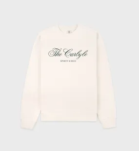 The Carlyle Script Crewneck - Cream/Forest