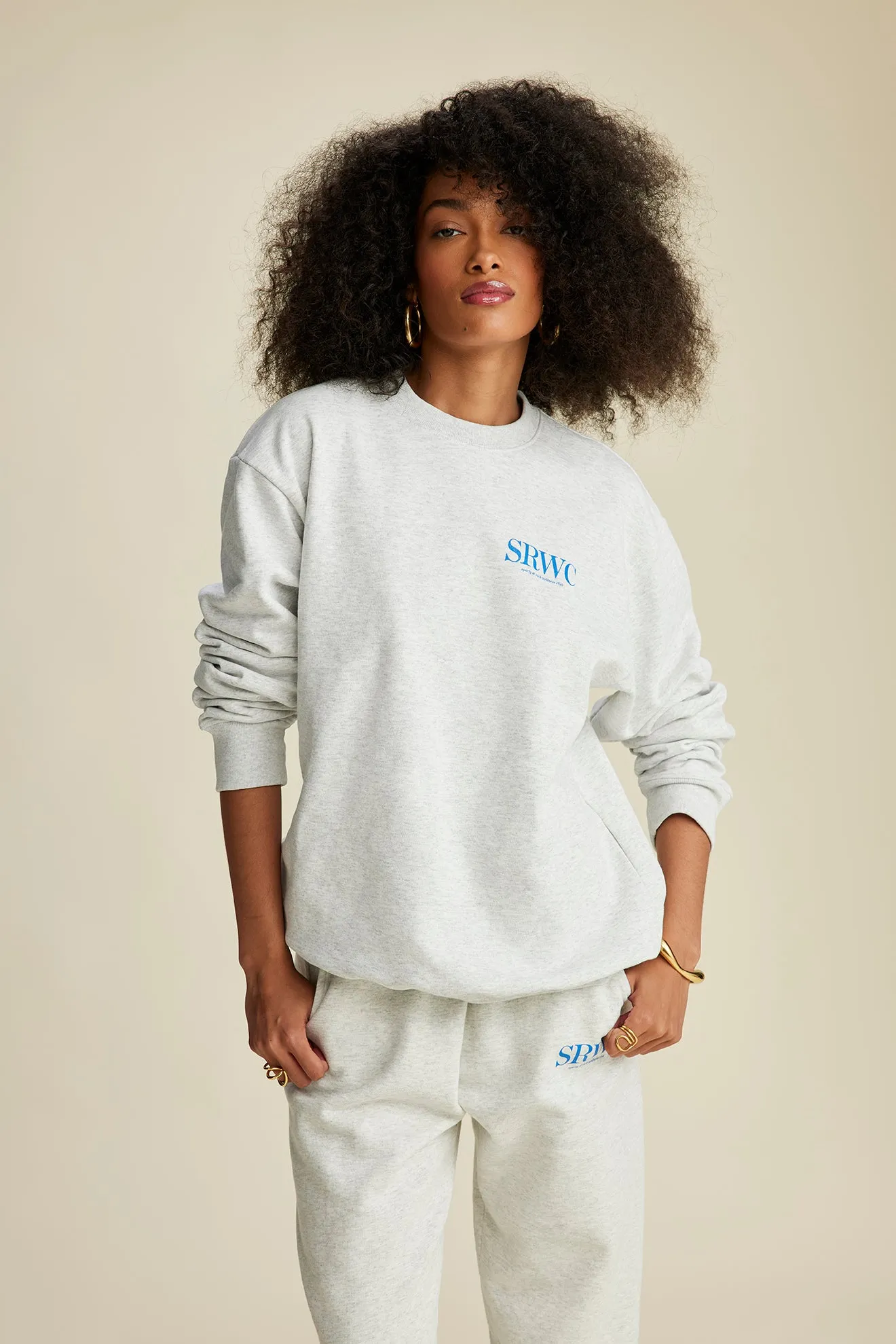 Upper East Side Crewneck - Heather Gray/Ocean