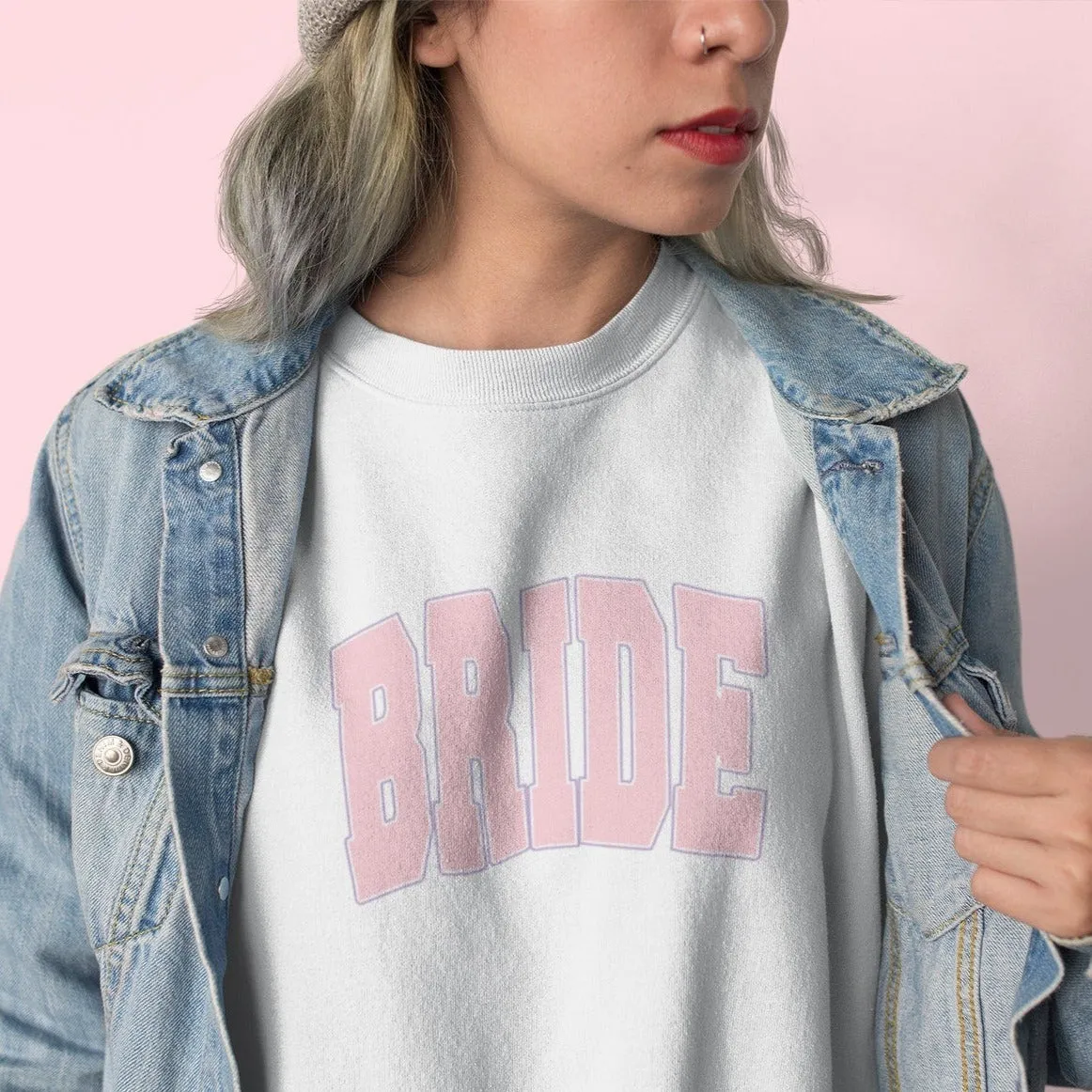 Varsity Bride Pink Crewneck