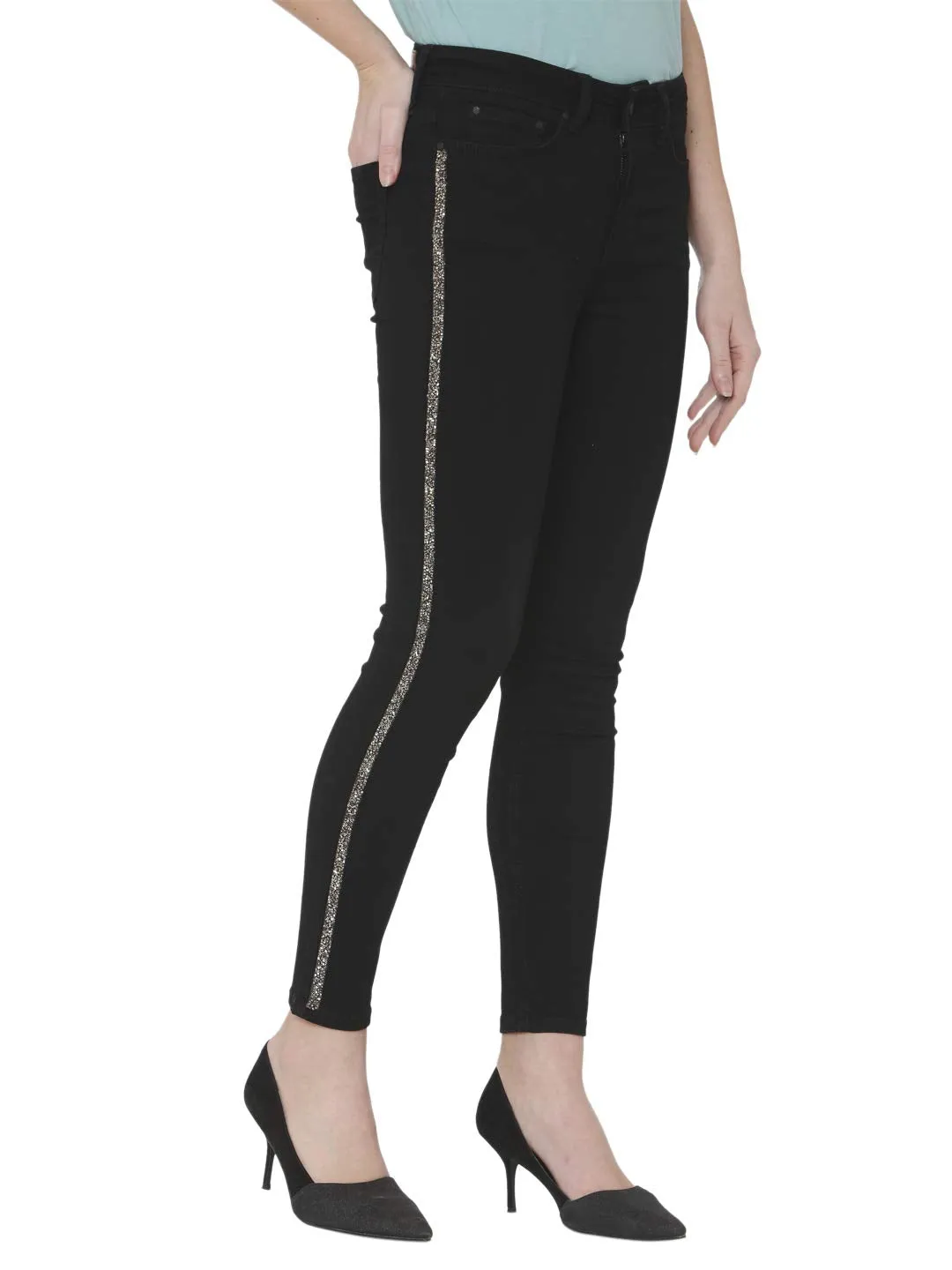 Vero Moda Women's Skinny Jeans (2043054001_Black_26)