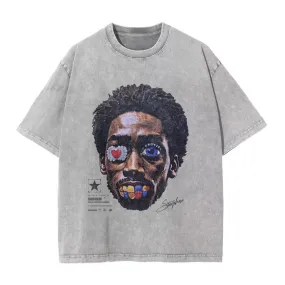 Visionary Vibes Acid Wash Oversized T-Shirt