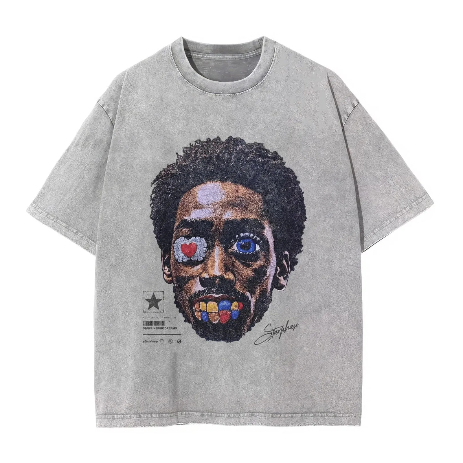 Visionary Vibes Acid Wash Oversized T-Shirt