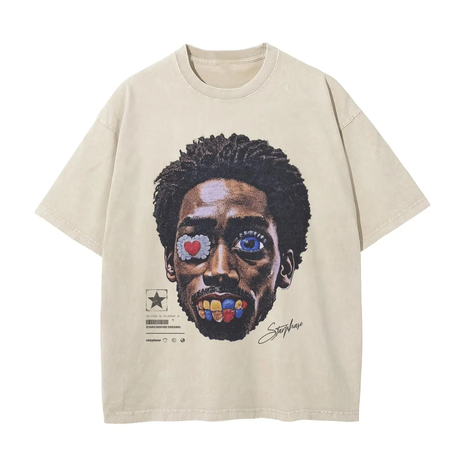 Visionary Vibes Acid Wash Oversized T-Shirt