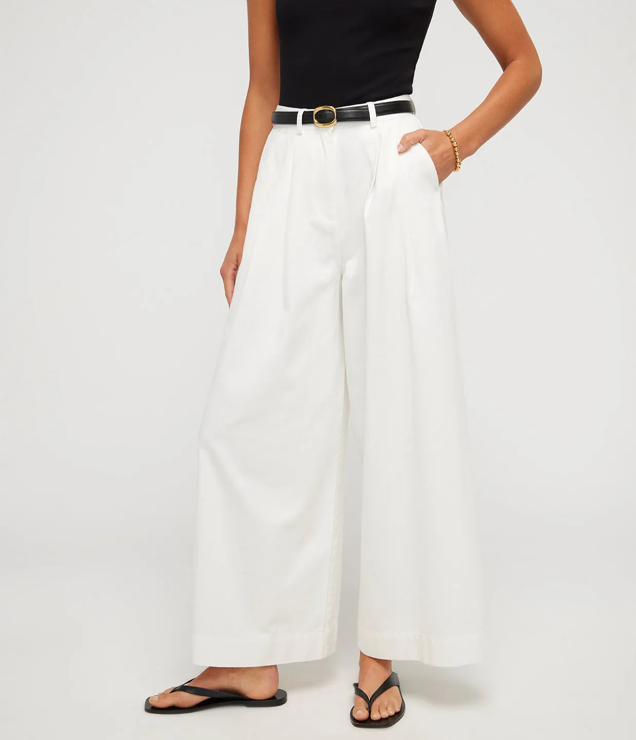 Wesley Wide Leg Trouser in Vintage White
