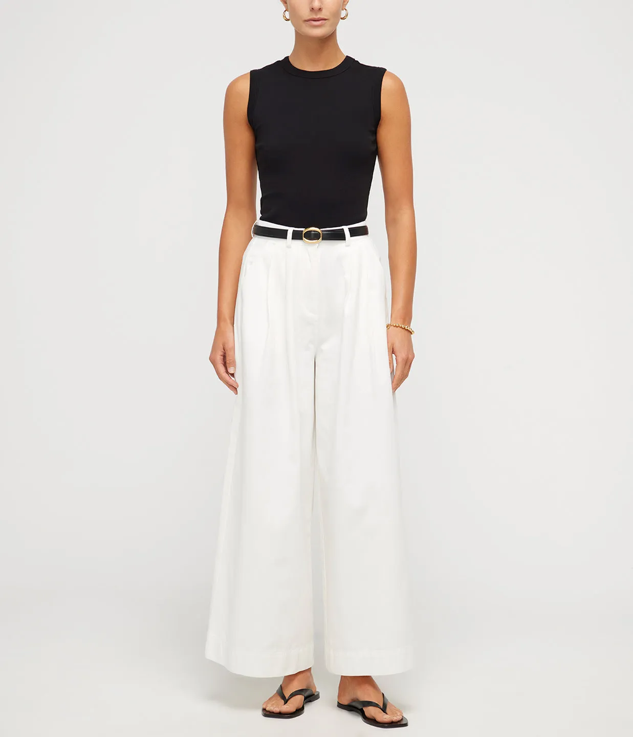 Wesley Wide Leg Trouser in Vintage White