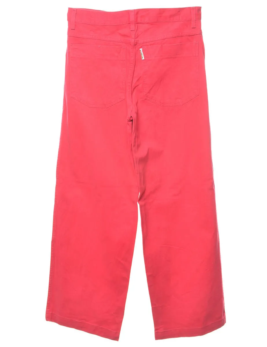 Wide Leg Hot Pink Jeans - W32 L31
