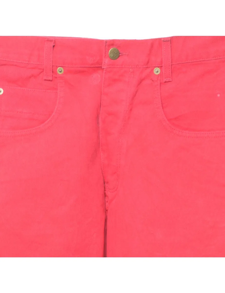 Wide Leg Hot Pink Jeans - W32 L31