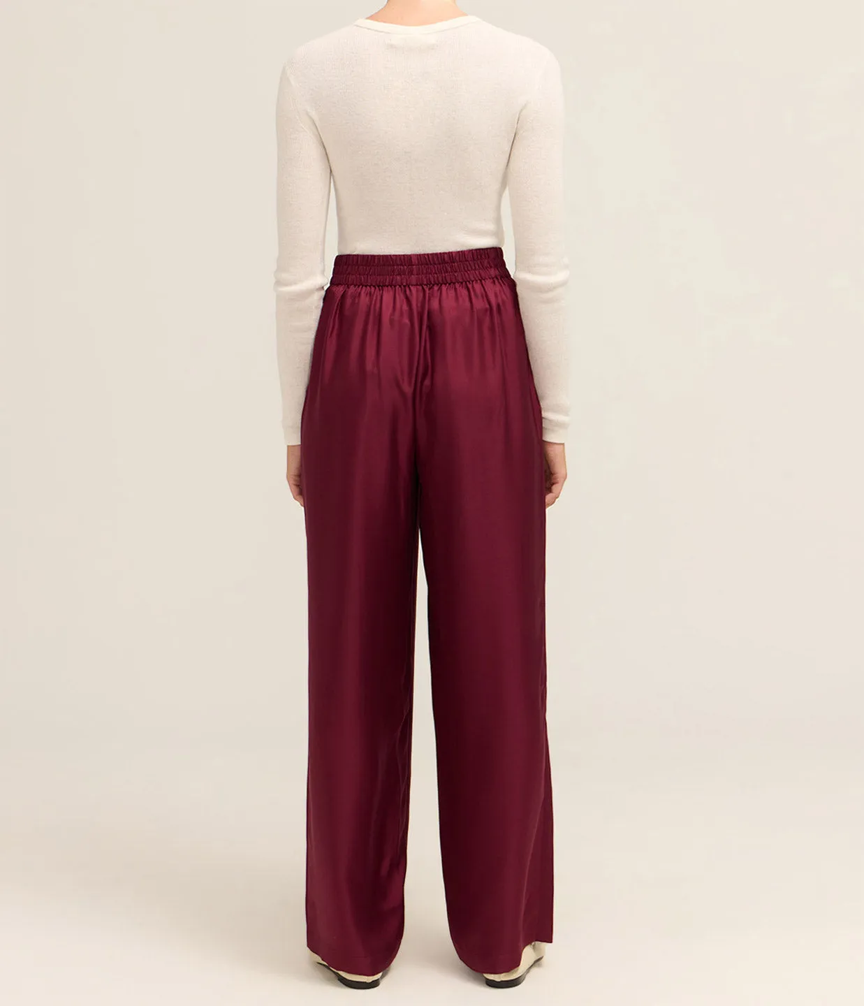 Wide Leg Trousers in Bordeaux