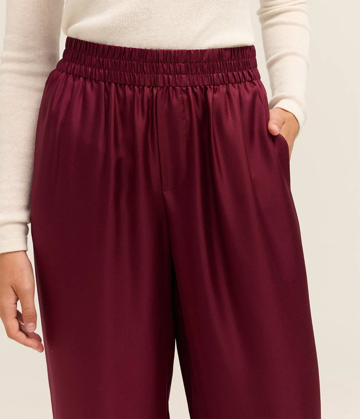 Wide Leg Trousers in Bordeaux