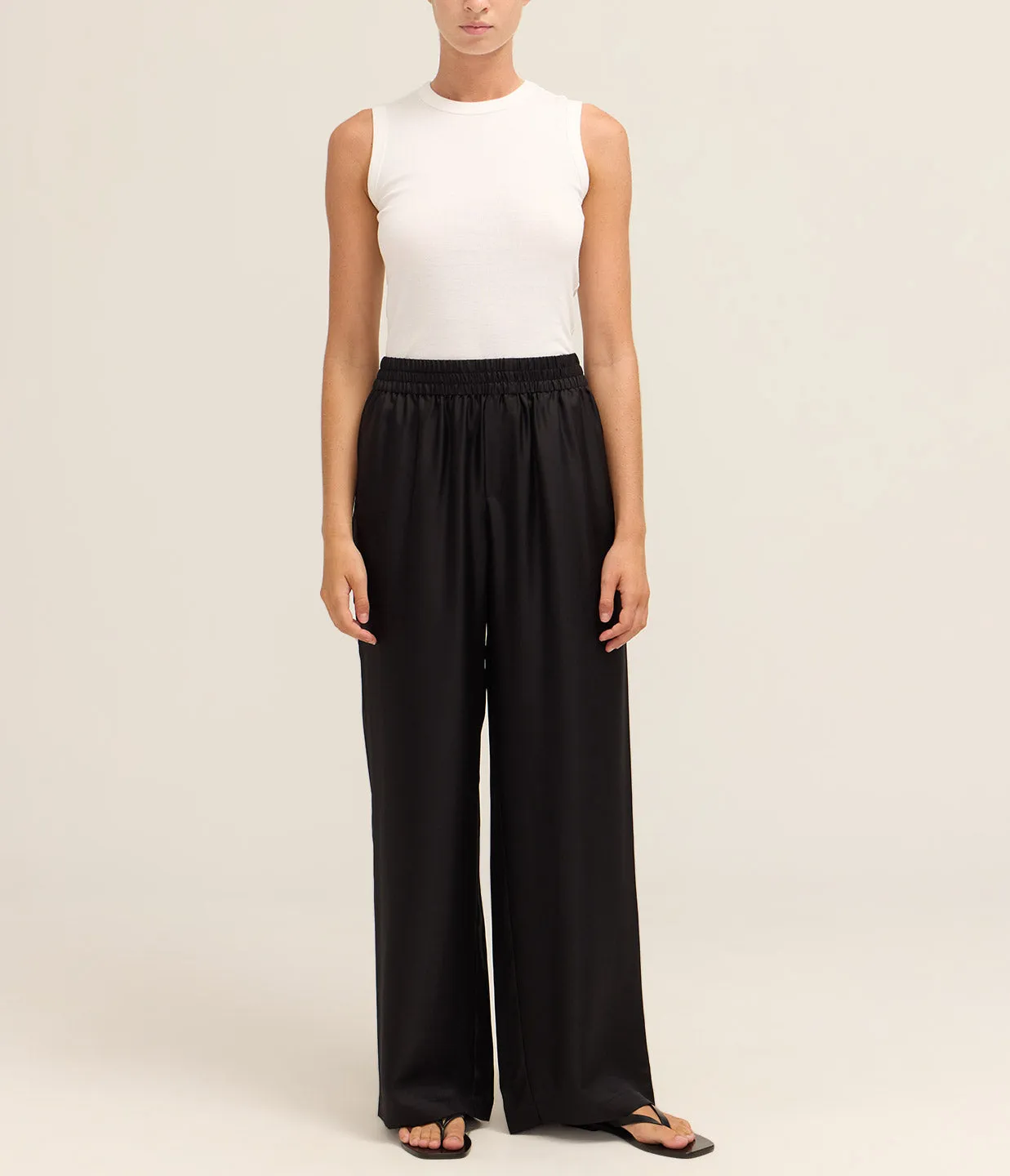 Wide Leg Trousers in Midnight
