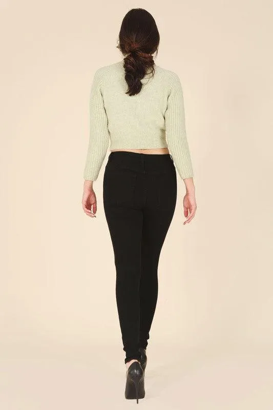 Womens Black Tapered Leg Skinny Jeans