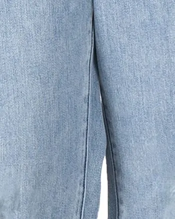 Women's Subtle Distressed Boyfriend Jeans | Stone Wash Blue
