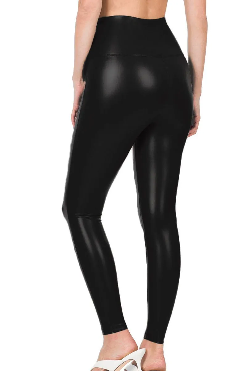 Zenana Big Plans Black Faux Leather Leggings